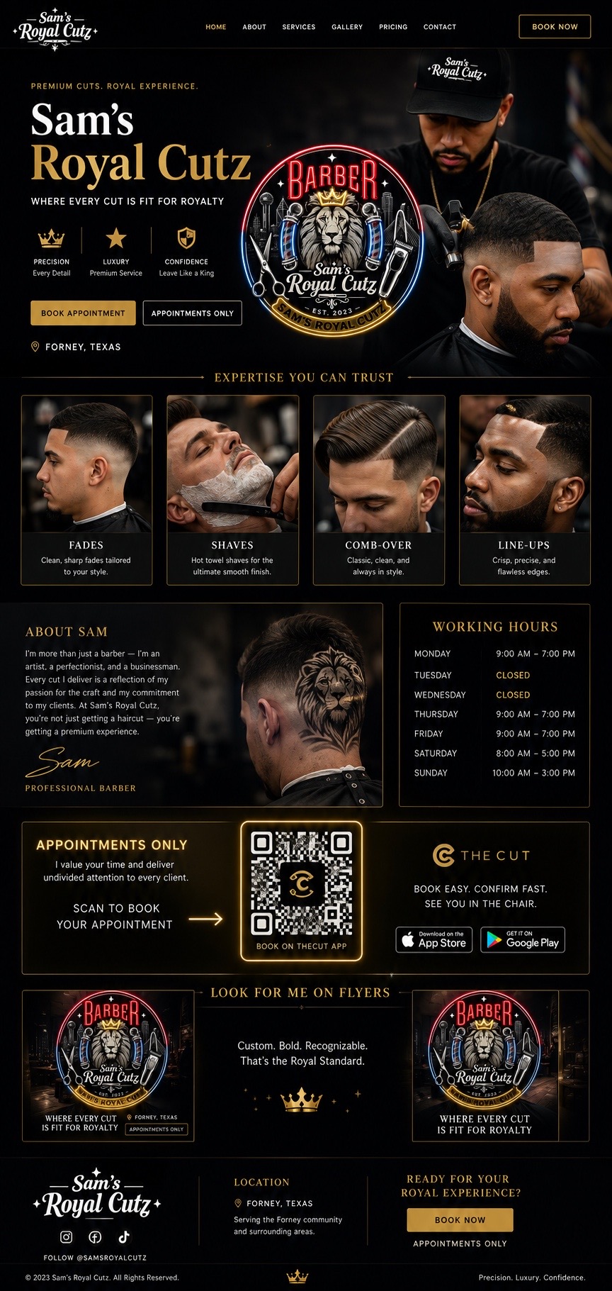 Sam's Royal Cutz premium flyer